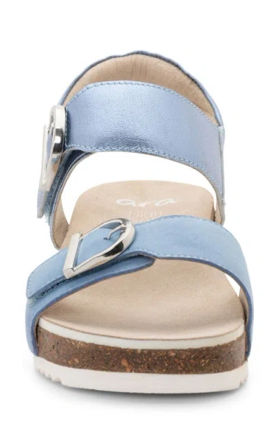 Ara Nova Slingback Platform Wedge Sandal In Blue