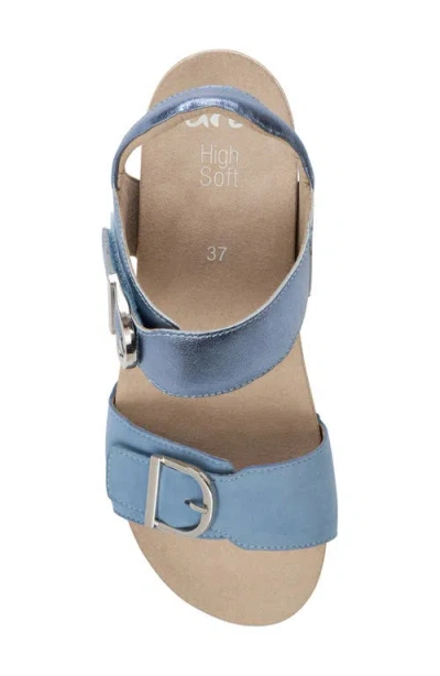 Ara Nova Slingback Platform Wedge Sandal In Blue