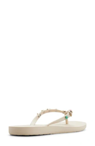 Roxy Hema Shell Stud Flip Flop In Neutral