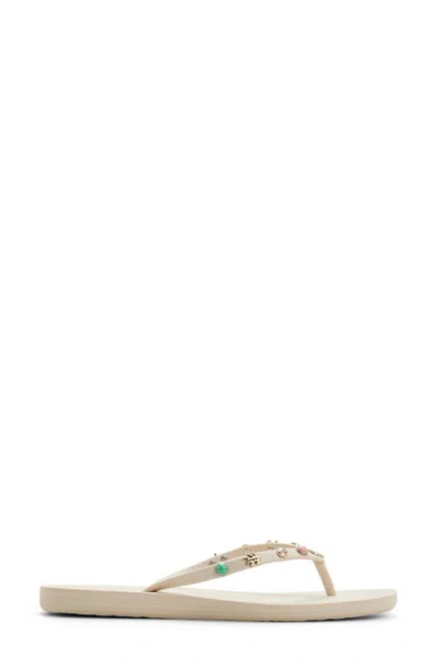 Roxy Hema Shell Stud Flip Flop In Neutral