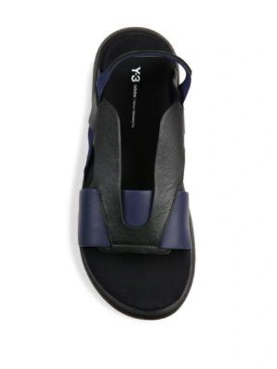 Shop Y-3 Qasa Elle Sandals In Black-blue