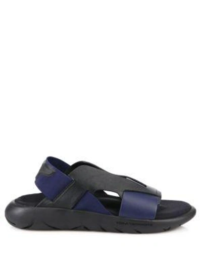 Shop Y-3 Qasa Elle Sandals In Black-blue