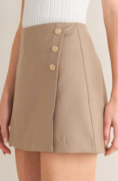 Freemarket Wrap Front Skort In Brown