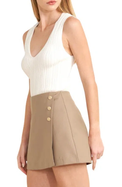 Freemarket Wrap Front Skort In Brown