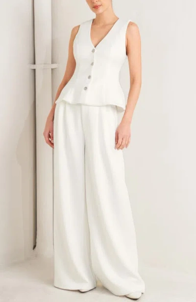 Freemarket Button Front Stretch Vest In Neutral