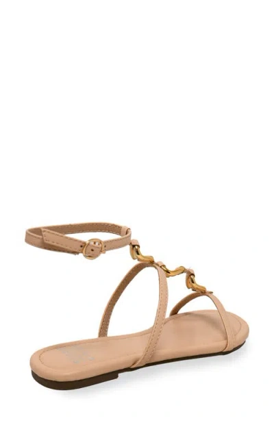 Chase & Chloe Chase And Chloe Ankle Strap Flat Sandal In Multi