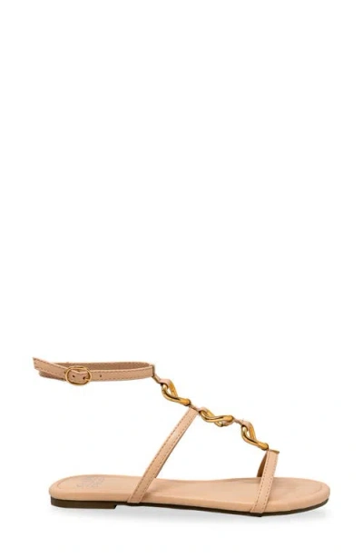 Chase & Chloe Chase And Chloe Ankle Strap Flat Sandal In Multi