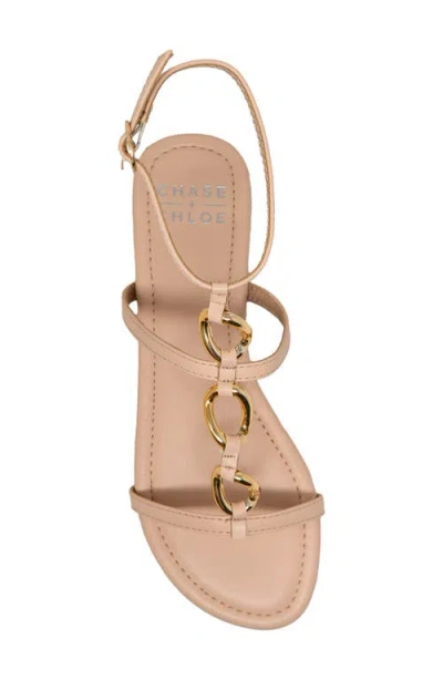 Chase & Chloe Chase And Chloe Ankle Strap Flat Sandal In Multi