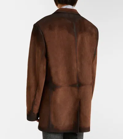Acne Studios Suede Blazer In Brown