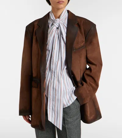 Acne Studios Suede Blazer In Brown