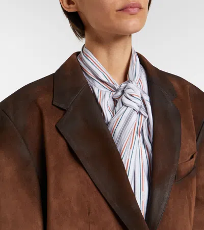 Acne Studios Suede Blazer In Brown