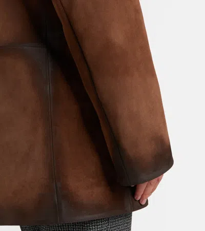 Acne Studios Suede Blazer In Brown