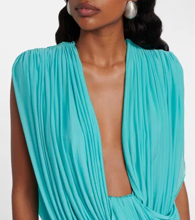 Christopher Esber Ripple Draped Jersey Minidress In Blue