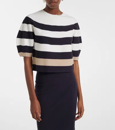 Max Mara Pull Court En Fil De Viscose In White