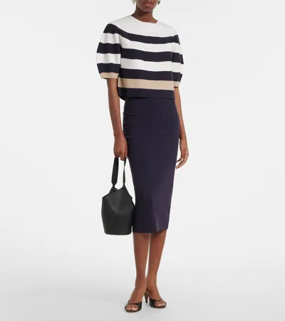 Max Mara Pull Court En Fil De Viscose In White