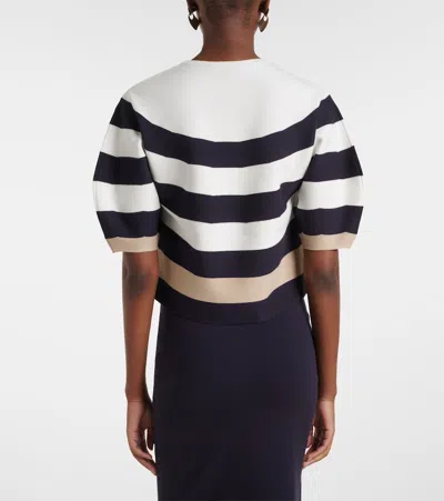 Max Mara Pull Court En Fil De Viscose In White