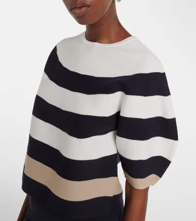 Max Mara Pull Court En Fil De Viscose In White
