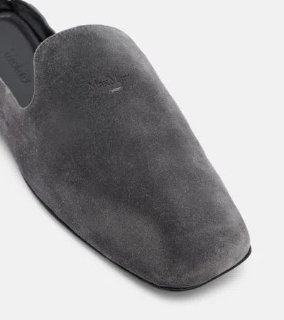 Max Mara Logo Suede Mules In Multi