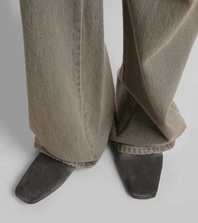 Max Mara Logo Suede Mules In Multi