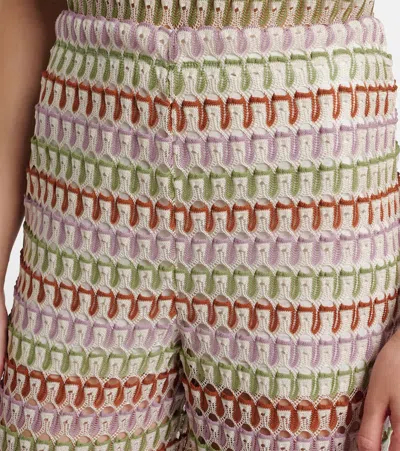 Veronica Beard Womens Deep Ochre Dove Multi Fatima Wide-leg Crochet-knit Trousers