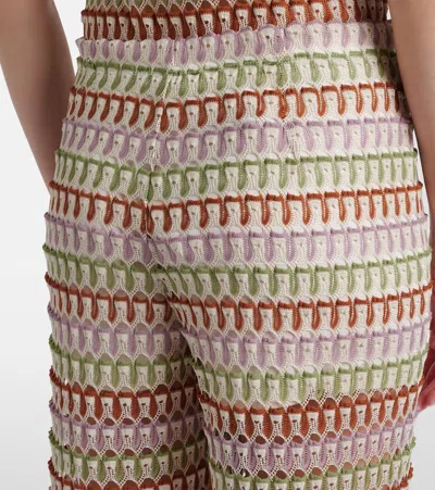 Veronica Beard Womens Deep Ochre Dove Multi Fatima Wide-leg Crochet-knit Trousers
