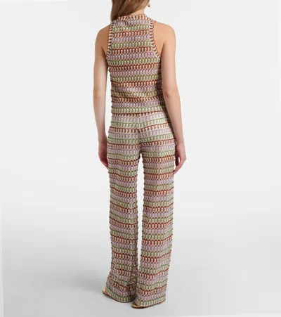 Veronica Beard Womens Deep Ochre Dove Multi Fatima Wide-leg Crochet-knit Trousers