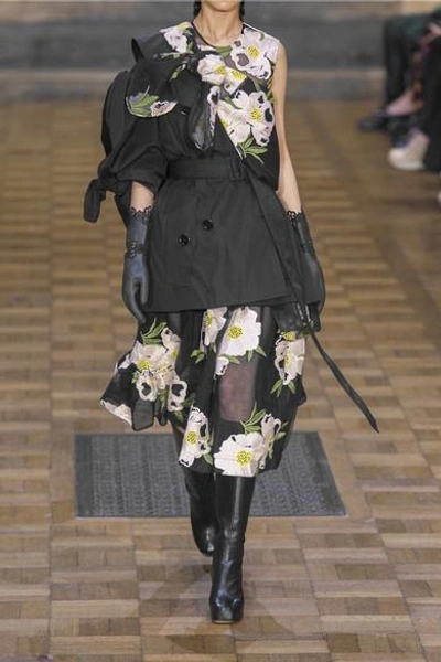 Shop Simone Rocha Floral-embroidered Cotton-blend Tulle Midi Dress