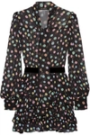 MARC JACOBS Belted polka-dot chiffon mini dress