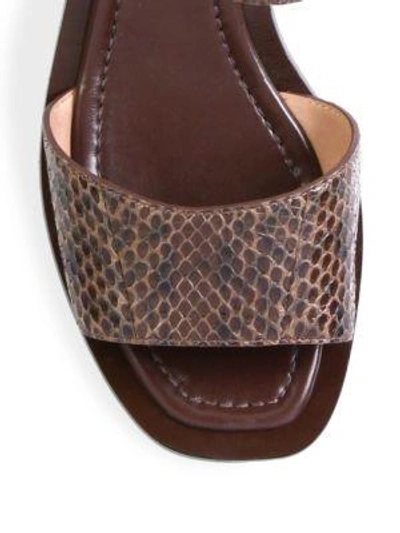 Shop Michael Kors Bridgette Snakeskin Wedge Platform Sandals In Nutmeg