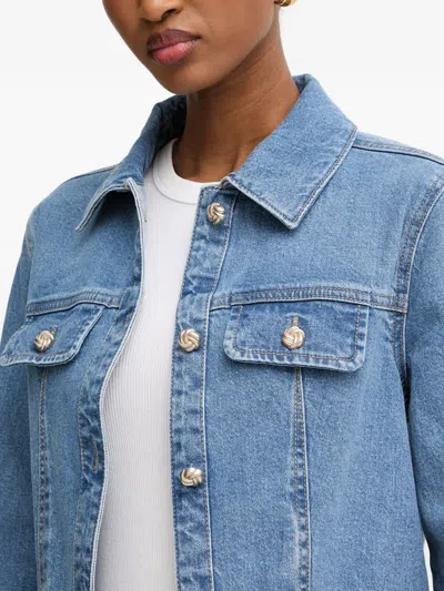 Morgan Button-up Denim Jacket In Blue