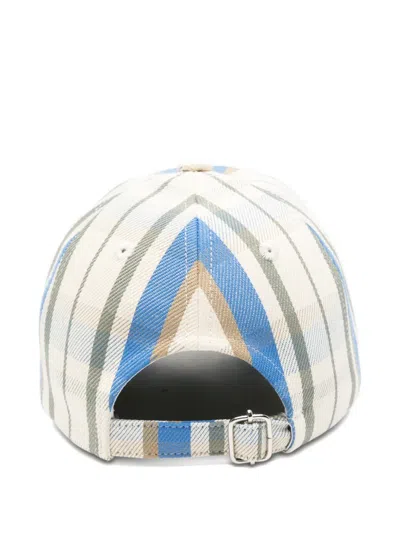A.p.c. Check-pattern Logo-embroidered Baseball Cap In White