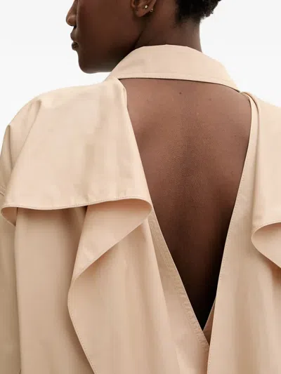 Isabelle Blanche Open-back Elasticated-waist Jacket In Brown