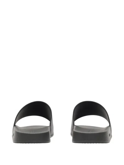 Burberry Check Slides In Black