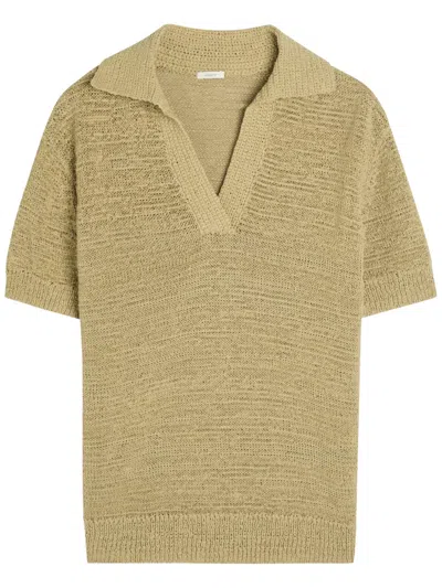 Joseph Rian Knit Cotton-blend Polo Top In Green