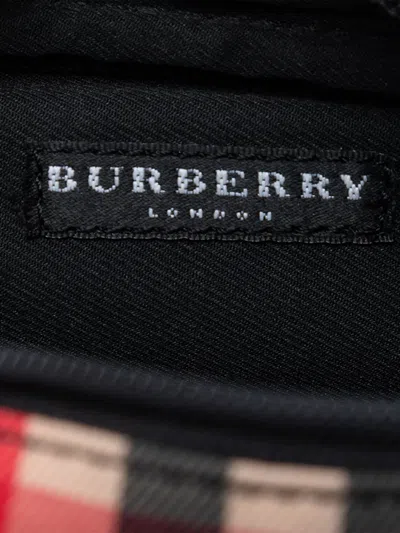Pre-owned Burberry 2000-2017 Exploded Check Canvas Pouch In Red