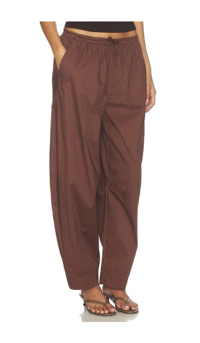 Weworewhat Drawstring Waist Pull On Balloon Pants In Brown