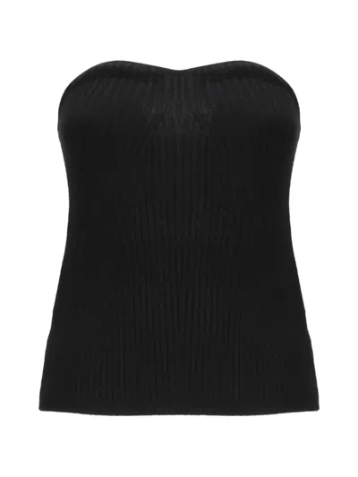 Irreplaceable Ribbed-knit Strapless Top In Black