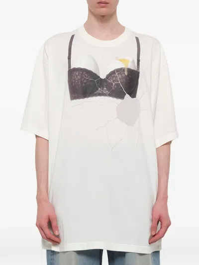 Doublet Egg Bra Graphic-print T-shirt In Multi