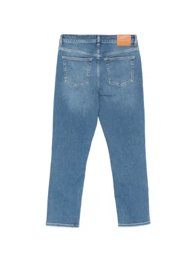 Gant Cropped Slim-fit Jeans In Blue