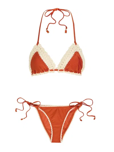 Zimmermann Mahon Crochet Stretch-polyamide Bikini In Multi