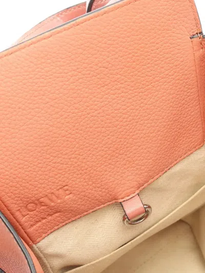 Pre-owned Loewe 2000s Medium Hammock Drawstring Tote Bag In Orange