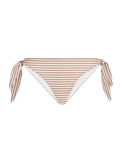 Brunello Cucinelli Striped Techno Jersey Bikini Bottoms In Multi
