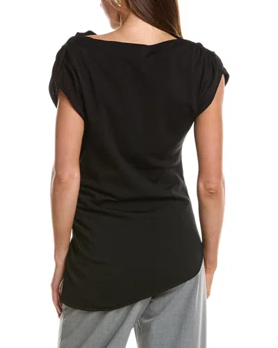 Kenneth Cole Asymmetrical Drape Top In Black