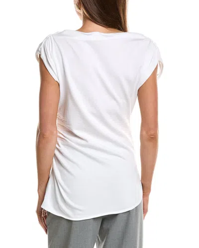 Kenneth Cole Asymmetrical Drape Top In White