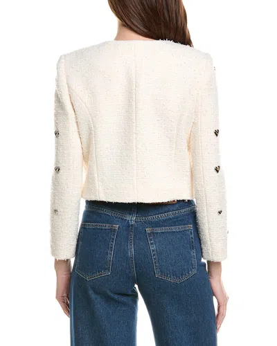 Milly Pheobe Heart Applique Wool-blend Jacket In Neutral