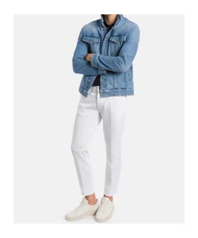 Dondup Medium Blue Wash Denim Jacket With Button-up Front In Blue