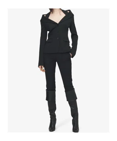 Alexander Mcqueen Mcqueen Off The Shoulder Wool Grain De Poudre Harness Jacket In Animal Print