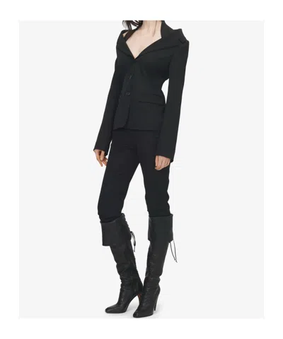 Alexander Mcqueen Mcqueen Off The Shoulder Wool Grain De Poudre Harness Jacket In Animal Print