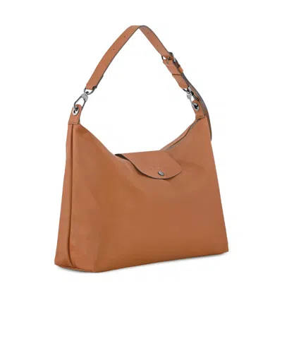 Longchamp Rectangular Brown Shoulder Bag With Adjustable Strap In Brown