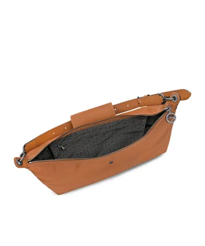 Longchamp Rectangular Brown Shoulder Bag With Adjustable Strap In Brown